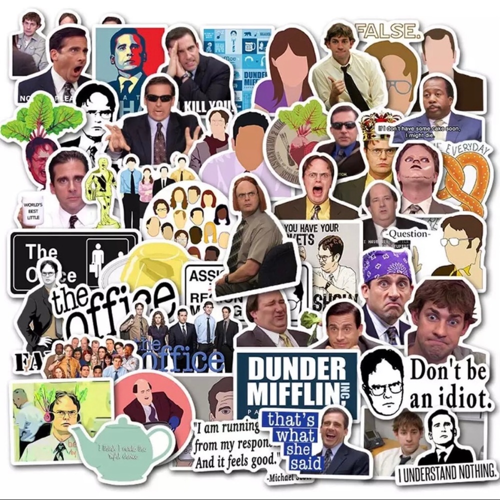 Bundle Set of 50 Large Office Stickers